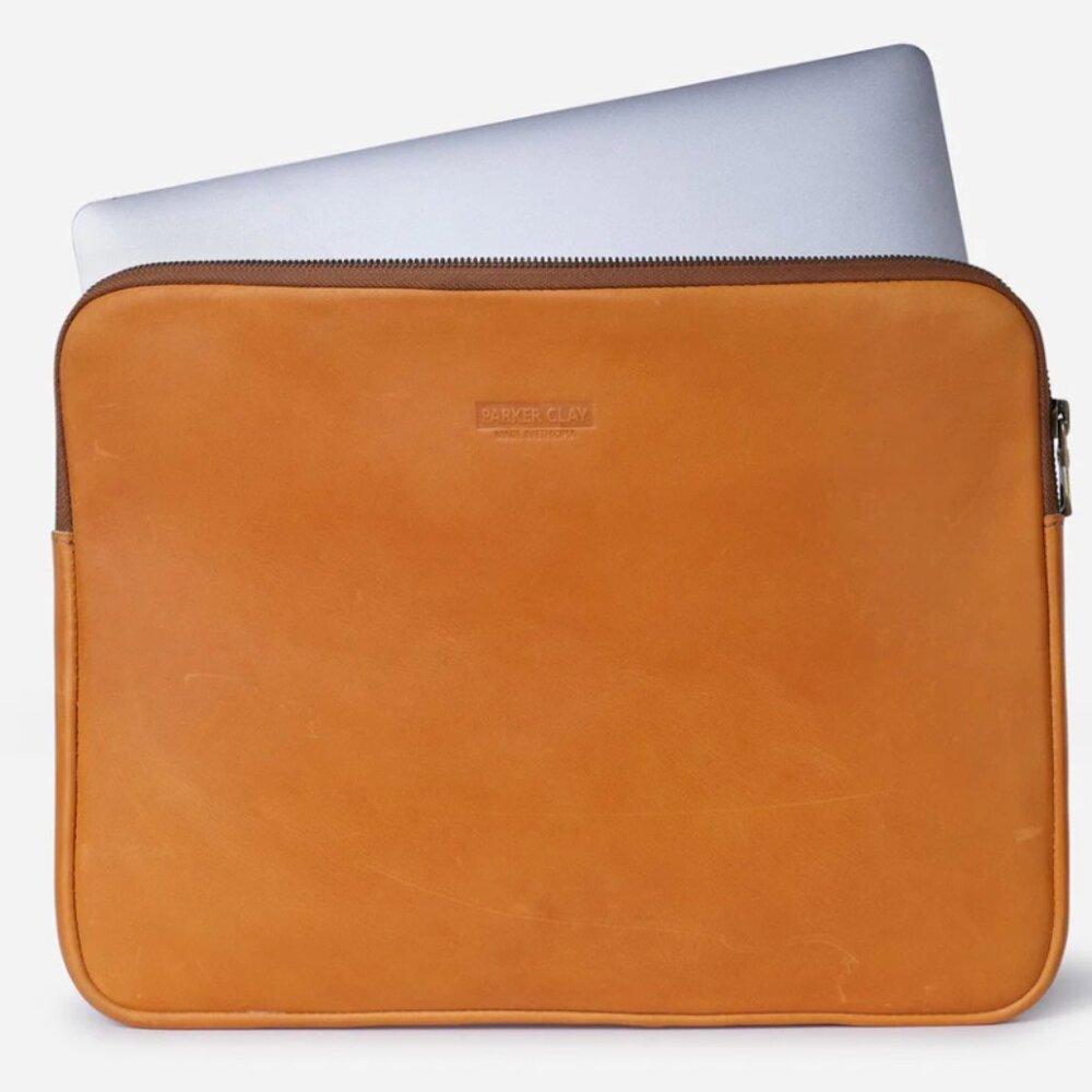 Parker Clay Sira - Leather Laptop Sleeve 15" - Rust Brown